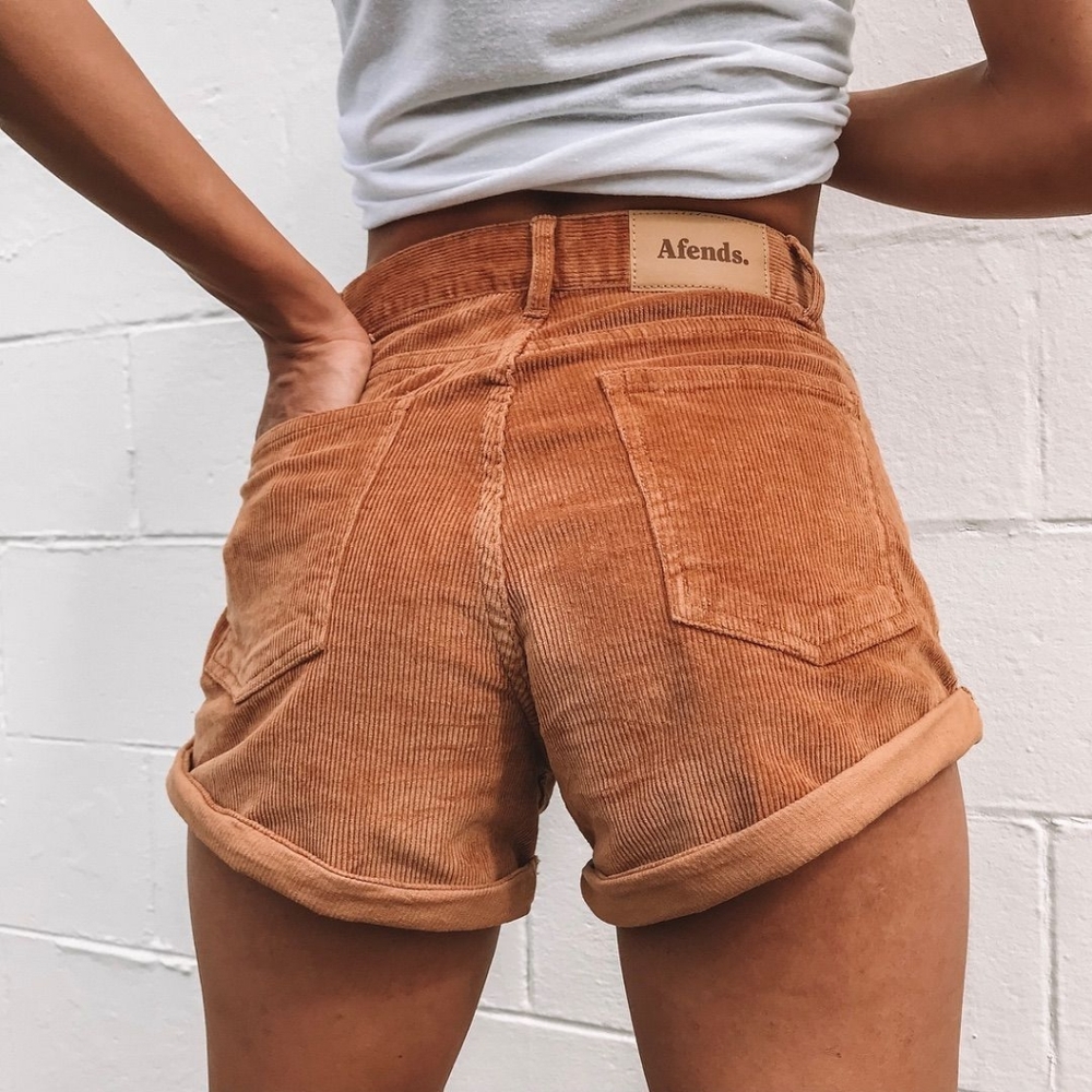 Tan Afends corduroy shorts